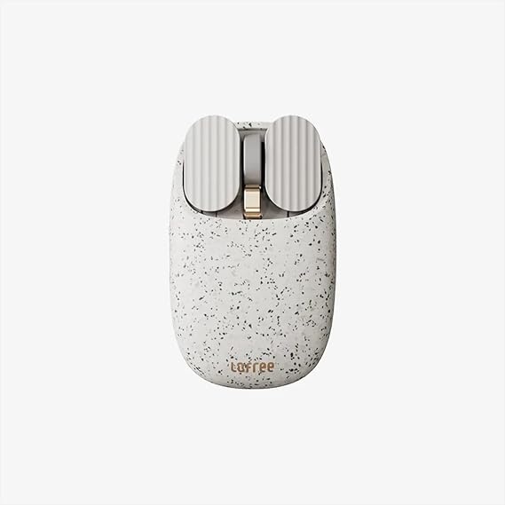 LOFREE Wavy Chips Dual-Mode Wireless Mouse with 5 Adjustable DPI Levels Compatible with Windows, MacOS, iOS, Android (Terrazzo)