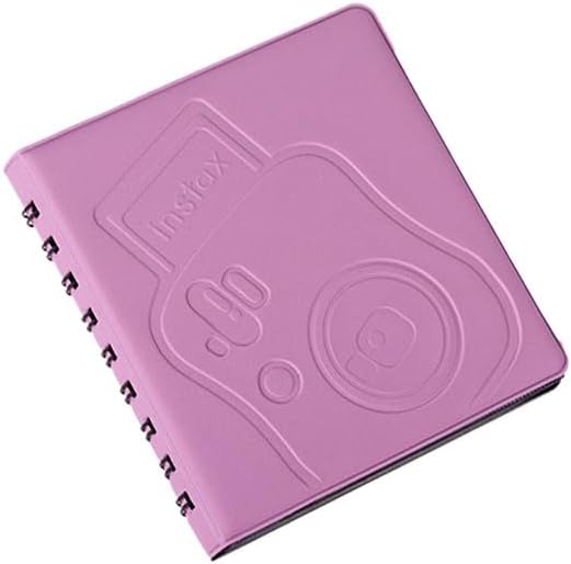 Instax Spiralli Polakart Fotoğraf Albümü, 6x9cm, 68 Fotoğraf Kapasitesi, Plastik, Dikdörtgen, Modern Stil, 32 Sayfa (MOR)