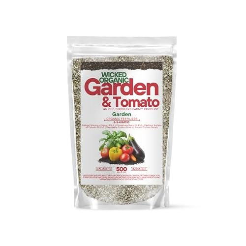 Old Cobblers Farm™ Wicked Organics Organic Garden and Tomato–Balanced Formula for Strong Roots, Healthy Growth & Flavorful Harvests–for Backyard Vegetable Plots 5 lbs|10 lbs|15 lbs|20 lbs 5 lbs