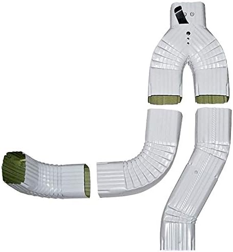 Aquabarrel Offset Downspout Diverter (High Gloss White, 3x4)