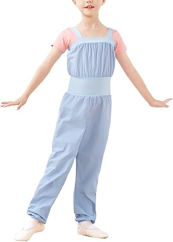 Girls Ballet Wrap Pants Warm Up Rompers Yoga Gymnastics Ballerina Kids Practice Outfit