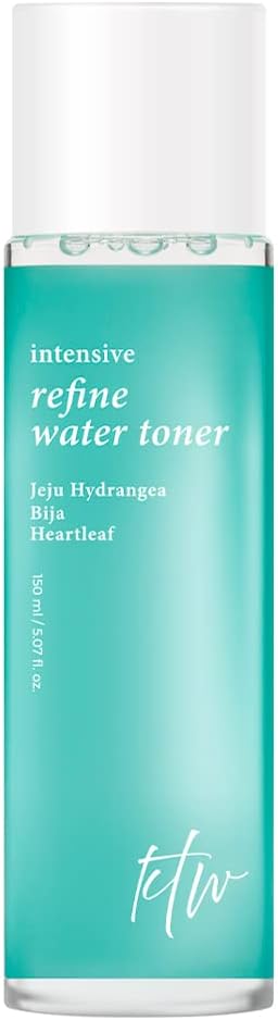KTW Intensive Refine Water Toner 150ml | 5.07oz, Soothes Irritated Skin, Moisturising Toner with Bifida 5000pm, Glycerin and Jeju Hydrangea | Vegan Korean Skincare