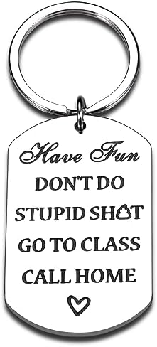 VANLOVEMAC College Student Gifts Stocking Stuffers for Teen Boys Girls Don't Do Stupid Shitkeychain Christmas Brithday Gifts