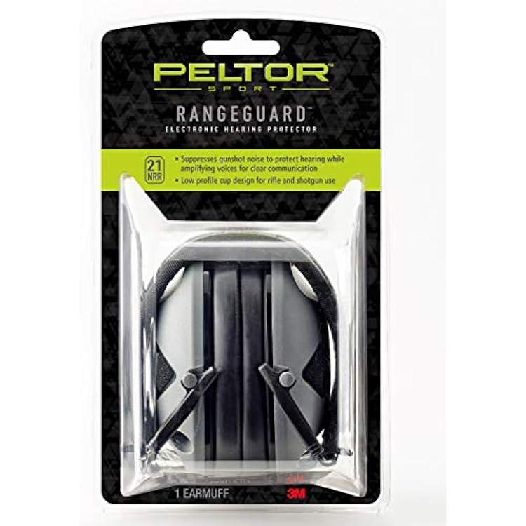 Peltor Sport RangeGuard Electronic Hearing Protector, NRR 21 dB, Ear Protection for the Range, Shooting and Hunting