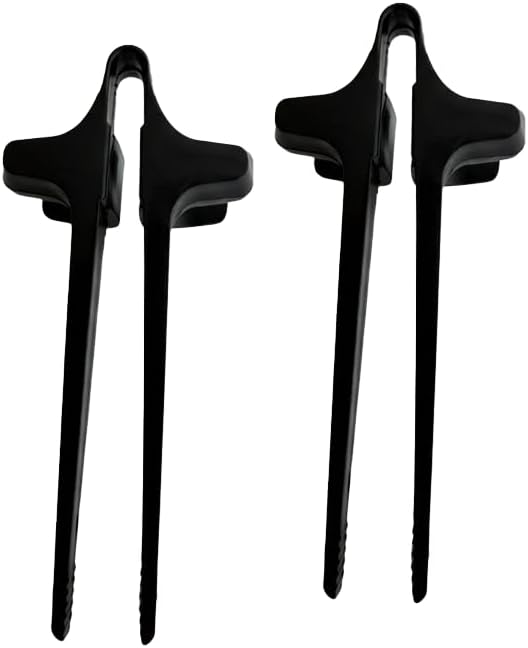 Finger Chopsticks for Gamers, Hands-Free Snack Clips for Gaming and Work, Reusable Finger Food Chopsticks, 2-Pack, Black