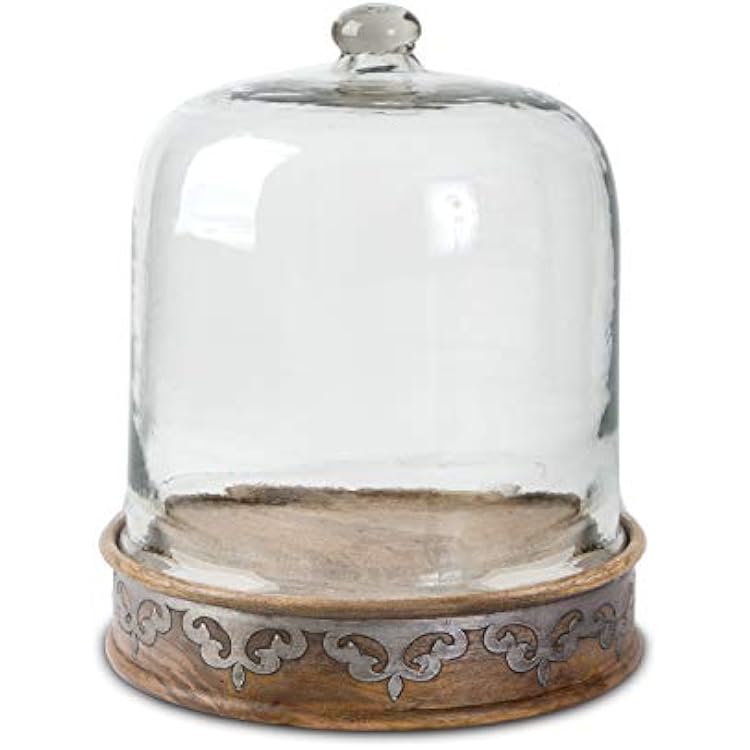 Large Wood and Metal 14.75-Inch Diameter Heritage Collection Pastry Keeper and Dome