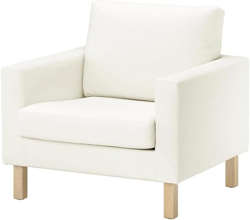 IKEA Beyaz Berjer Koltuk, 60x60 cm, Tekli Koltuk