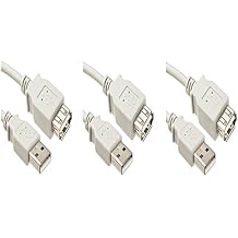 3 Pack USB 2.0 A Male to A Female Extension Cable 10 Feet White, CNE463525