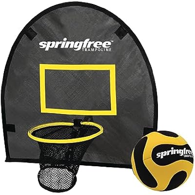 Springfree FlexrHoop Basketball Hoop Attachment for Trampolines with Ball & Pump - Soft Accessory for Outdoor Backyard Recreational Trampoline, Active Play & Jumping Fun for Kids, Adults & Family