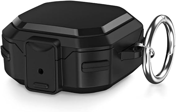 Microsonic Samsung Galaxy Buds FE için Kılıf Darbeye Dayanıklı Sert Koruyucu + Askılık Siyah [Galaxy Buds FE ile Uyumlu Kılıf - Siyah]