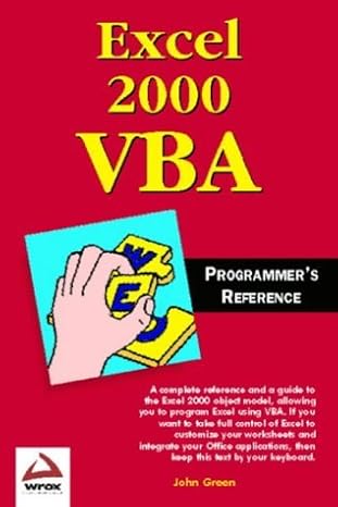 Excel 2000 VBA Programmers Reference