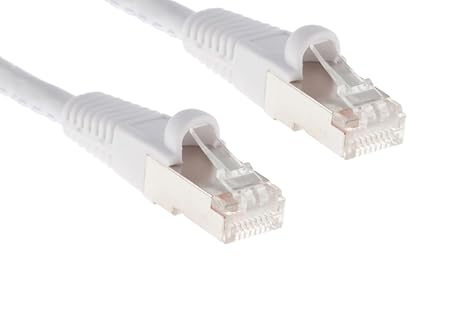 CablesAndKits - Shielded (STP) Cat6 Ethernet Cable, Booted, Jacket: PVC (CM), 5 ft, White, Pure Copper, RJ45 Computer & Networking Patch Cord