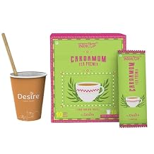 INDICUP Cardamom Instant Premix Tea, Pack Of 1-10 Sachets (140Gms) Tea Mix, Flavor, Refreshing Taste