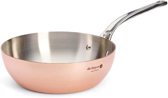 De Buyer Prima Matera Conical Copper Stainless Steel Saute-Pan 9.5-Inch