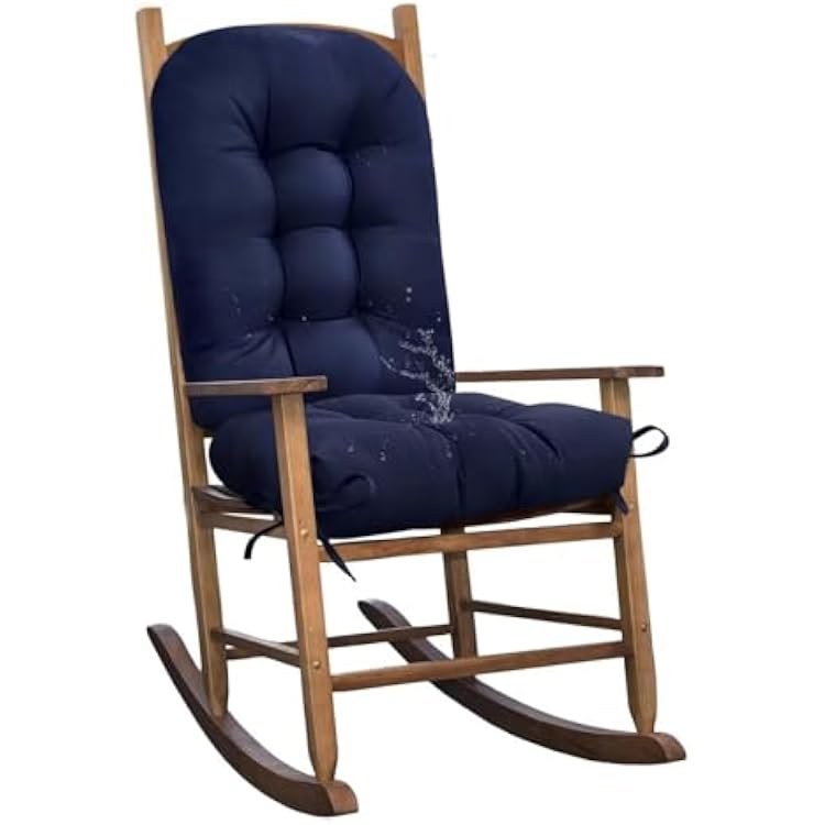Indoor Outdoor Seat Back Chair Cushion Tufted Rocking Chair Replacement Cushions for Patio Home Garden Office Navy Blue