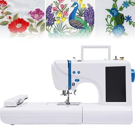 Commercial Embroidery Machine 75 Designs 4x9.2 Area LCD Touch Screen Automatic Sewing Computerized Home Use Beginner Friendly Large Workspace USB Import LED Light