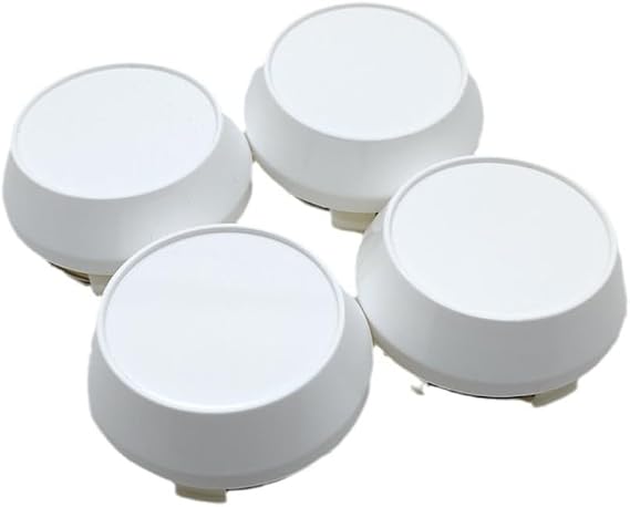 For Wheel Center Cap Replacement Set 4x Chrome Rim Hub 60mm White Base Compatible with Various Vehicle Wheels