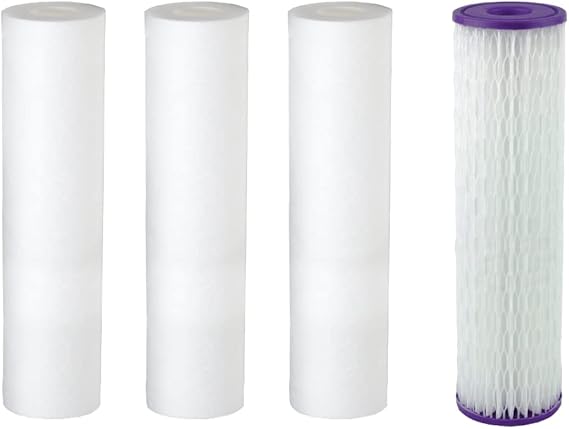 Aquasana 10 Inch Pre-Filter Replacement 3-Pack and Post-Filter Bundle