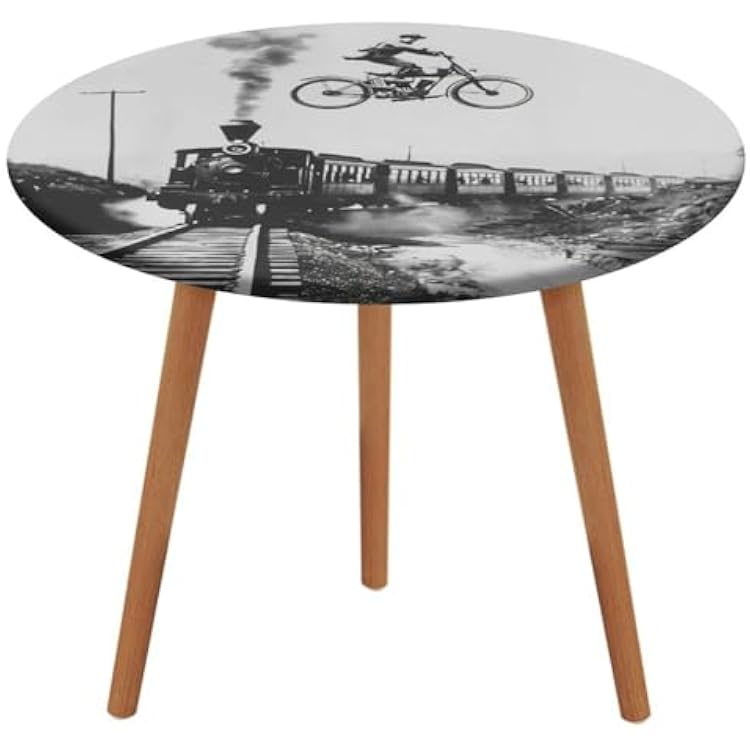 Vintage Motocross Dirt Bike Round Table Cover Round Picnic Tablecloth Waterproof Fitted Table Covers for Camping Indoor Outdoor