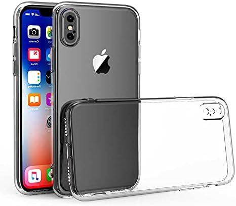 iPhone X/XS Uyumlu Kamera Korumalı Darbe Önleyici Ultra Slim TPU Şeffaf Silikon Kılıf (Şeffaf, iPhone X/XS)