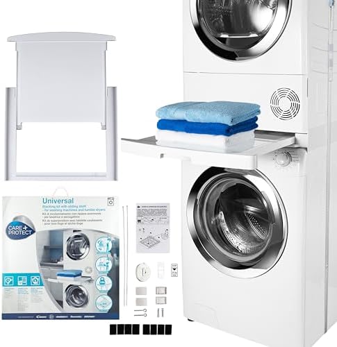 Care + Protect 35602039 Universal Washer/Tumble Dryer Stacking Kit-Thanks to the securing strip and wall mount, the universal stacking kit allows for safe and perfectly stable placement of your dryer