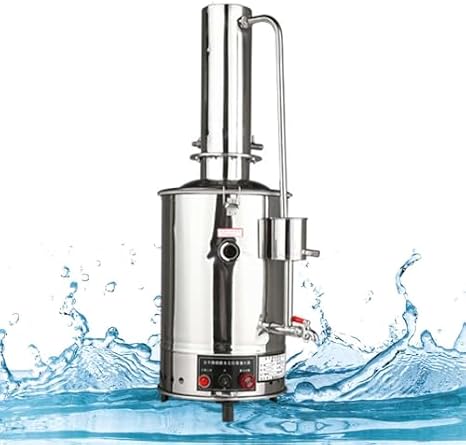 5L/H Automatic Stainless Steel Water Distiller Purifier, High Efficiency Electrothermal Distillation System for Home Dental Lab Chemistry