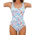 Jolefille One Piece Swimsuit for Women Tummy Control Bathing Suit Full Coverage Modest Swim Suits Floral Teen Swimwear