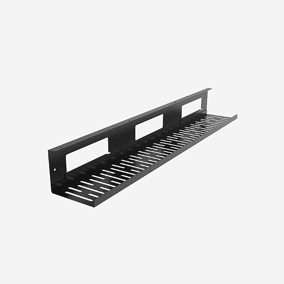 FlexiSpot Large Cable Tray 80 x 10 x 12 cm, Office Cable Management, CPM051L Cable Tray Flexible and Space-Saving Cable Management (Black)