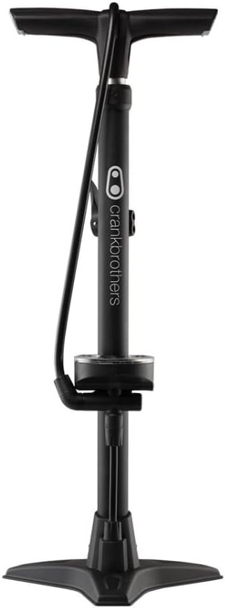 Crankbrothers Bike Pump - High Pressure/High Volume, Hidden Needle Adapter, 160 psi Floor Pump