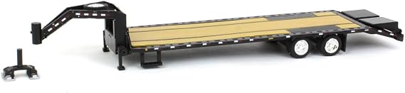 Greenlight 30390 Gooseneck Trailer - Black with Red and White Conspicuity Stripes (Hobby Exclusive) 1:64 Scale Diecast for Unisex Adult