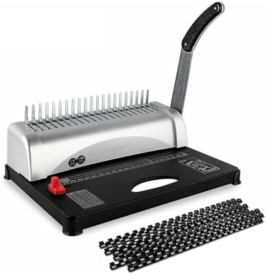 Binding Machine, 21-Hole Comb, 12 Holes at Once, Perfect for Document Organization in Office, Easy to Use and Efficient for All Your Binding Needs