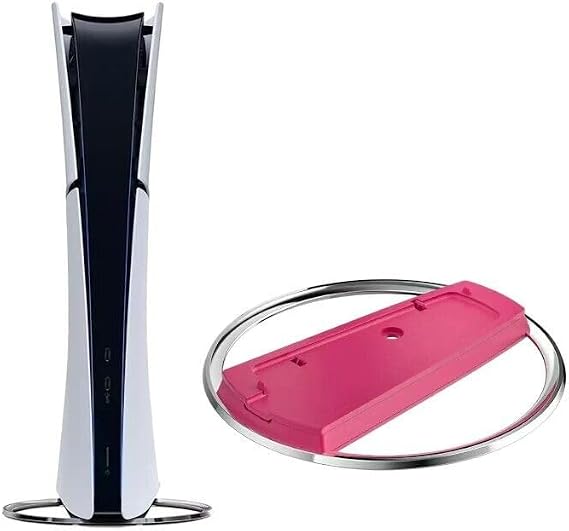 Vertical Stand for PS5 Consoles Compatible with Playstation 5 Slim Disc and Digital Edition Solid Base Accessories RED