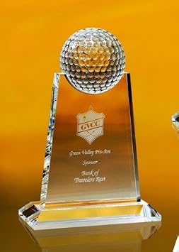 Paramount Golf Optical Crystal Trophy - Large
