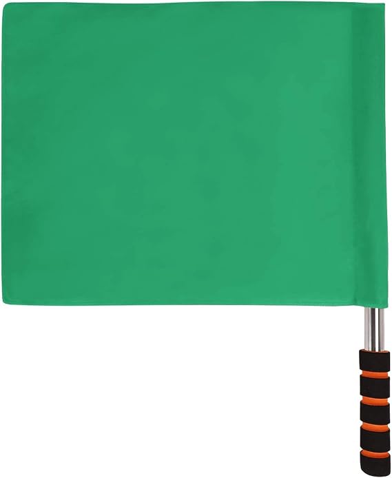 Sports Referee Hand Signal Flags - Metal Pole, Foam Red, Stainless Steel, Track & Field, Soccer, Volleyball, Football Linesman Command Flags