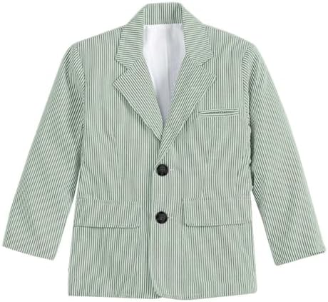 Boys Seersucker Suit Blazer Jacket Tuxedo for Toddlers Striped Summer Beach Wedding Suit Apparel Fashion