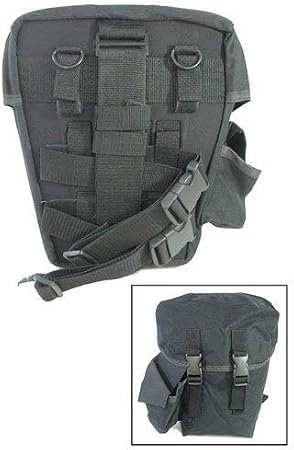 Black Nylon Drop-Leg Gas Mask Pouch