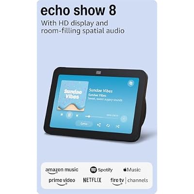 Amazon Echo Show 8, With Spatial Audio, Smart Home Hub, ideal for open living spaces, Designed for Alexa+, Charcoal