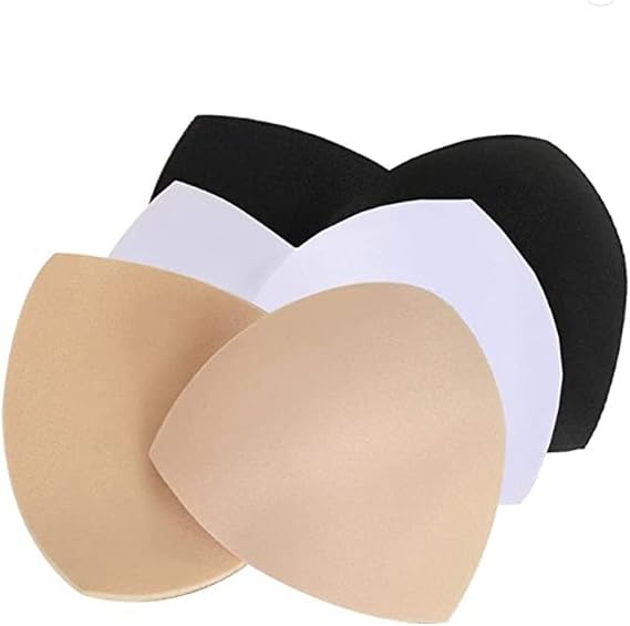 Bra Pads Inserts 3 Pairs,Bra Inserts,Removable Bra Pads Inserts Women's Comfy Sports Cups Bra Insert for Bikini Top Swimsuit