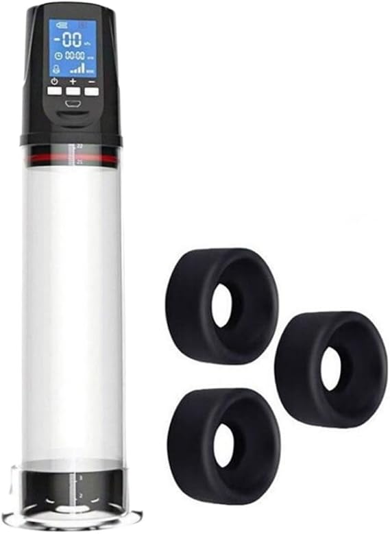 Vacuum Pumps LCD Display Strength Electric Massager, Rechargeable Automatic Pump with Silicone Suction Pocket, Adjustable Air Pressure Extend Pump ZV4U2