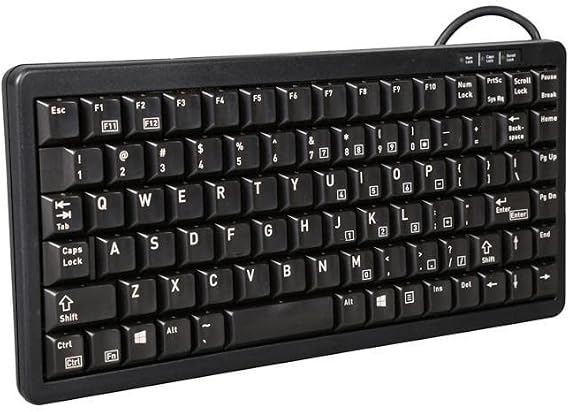 CHERRY Compact-Keyboard G84-4100, American layout, QWERTY keyboard, wired keyboard, compact design, ML mechanism, black