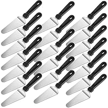 20 Pcs Pizza Spatula Bulk Pie Server Pie Cutter Cake Cutter Stainless Steel Cake Serving Spatula Non Slip Easy to Grip Baking Triangular Spade Plastic Handle Shovel for Desserts Pizza Pie Cake