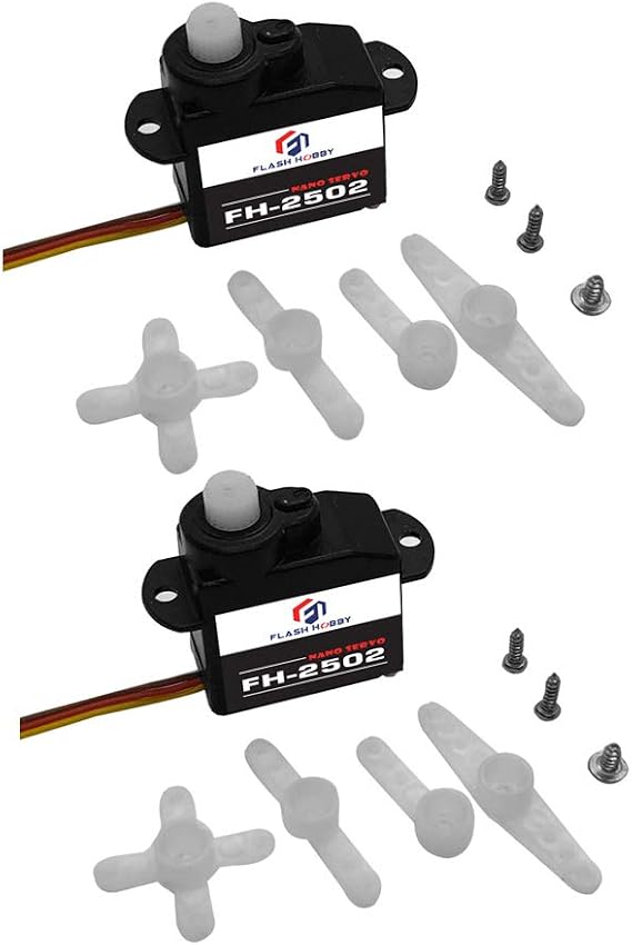 2PCS Plastic Gear Servo FH2502 2G Micro Servo Kit Compatible for RC Helicopter Airplane Car Boat & Robot Parts(JST Plug)