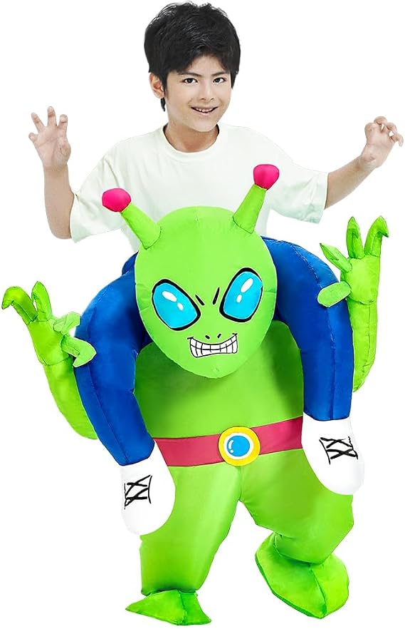 JUROSAICA Alien Costume Kids Inflatable Costume Funny Blow Up Halloween Costume