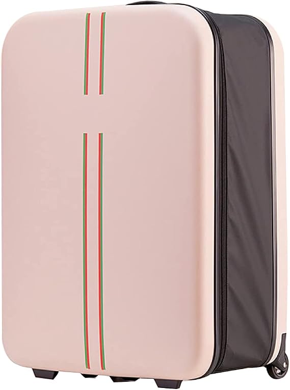 Foldable Suitcase With 4 Spinner Wheel Hand Case Luggage PC Hard Boarding Case Shell Carry On Lightweight Travel Trolley Hand Bag With Lock Approved For Over 100 Airlines(Size:20 INCH,Color:Pink)