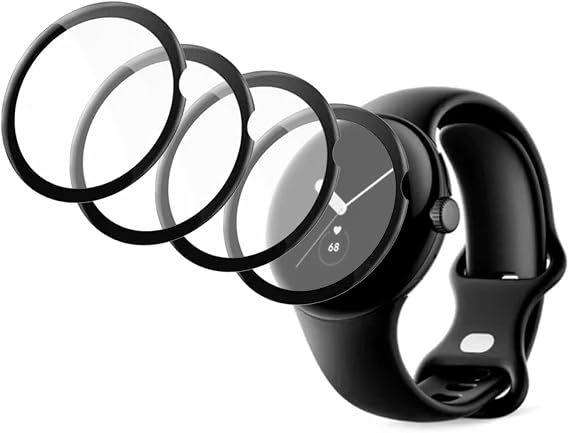 Google Pixel Watch用に設計されたスクリーンプロテクター4枚セット。TPUフィルムスマートウォッチ保護。気泡が入らない。Google Pixel Watch用保護フィルムプロテクター。
