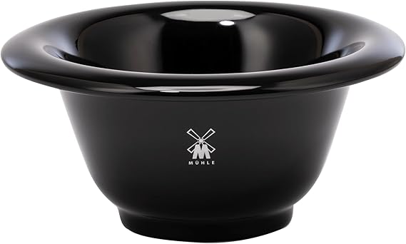 MUHLE Black Porcelain Shaving Dish Bowl for Classic Wet Shaving