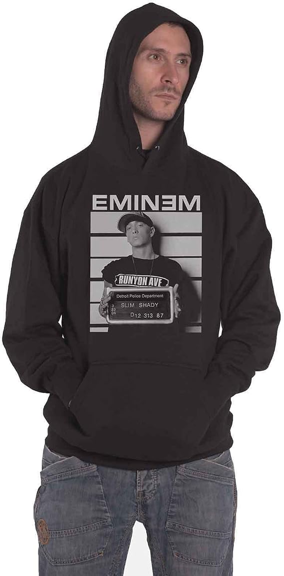 Eminem Men's Arrest Hooded Sweatshirt Medium Black