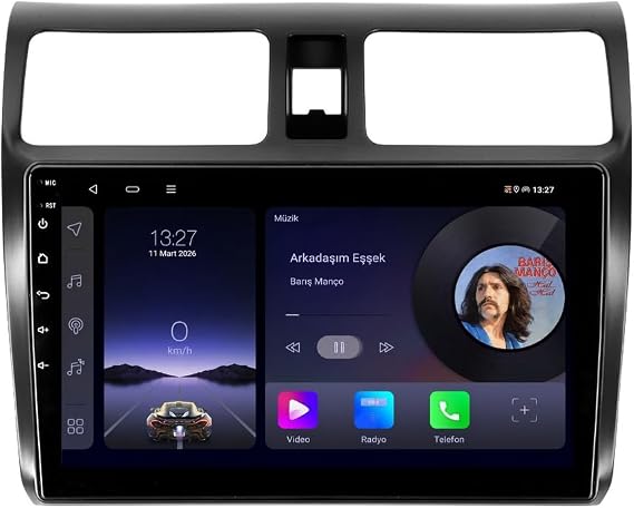 10 İnç Android Multimedya CarPlay Android Auto Navigasyon Kameralı 4GB RAM 64GB - Suzuki Swift 2006-2011 ile uyumlu