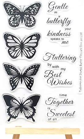 Welcome to Joyful Home 1pc Butterfly Sentiment Best Regards Rubber Clear Stamp for Card Making Decoration and Scrapbooking
