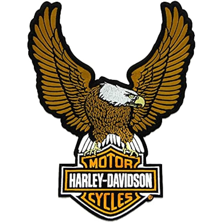 Harley-Davidson 10.25 in Embroidery Brown Eagle Bar & Shield Emblem Sew-On Patch